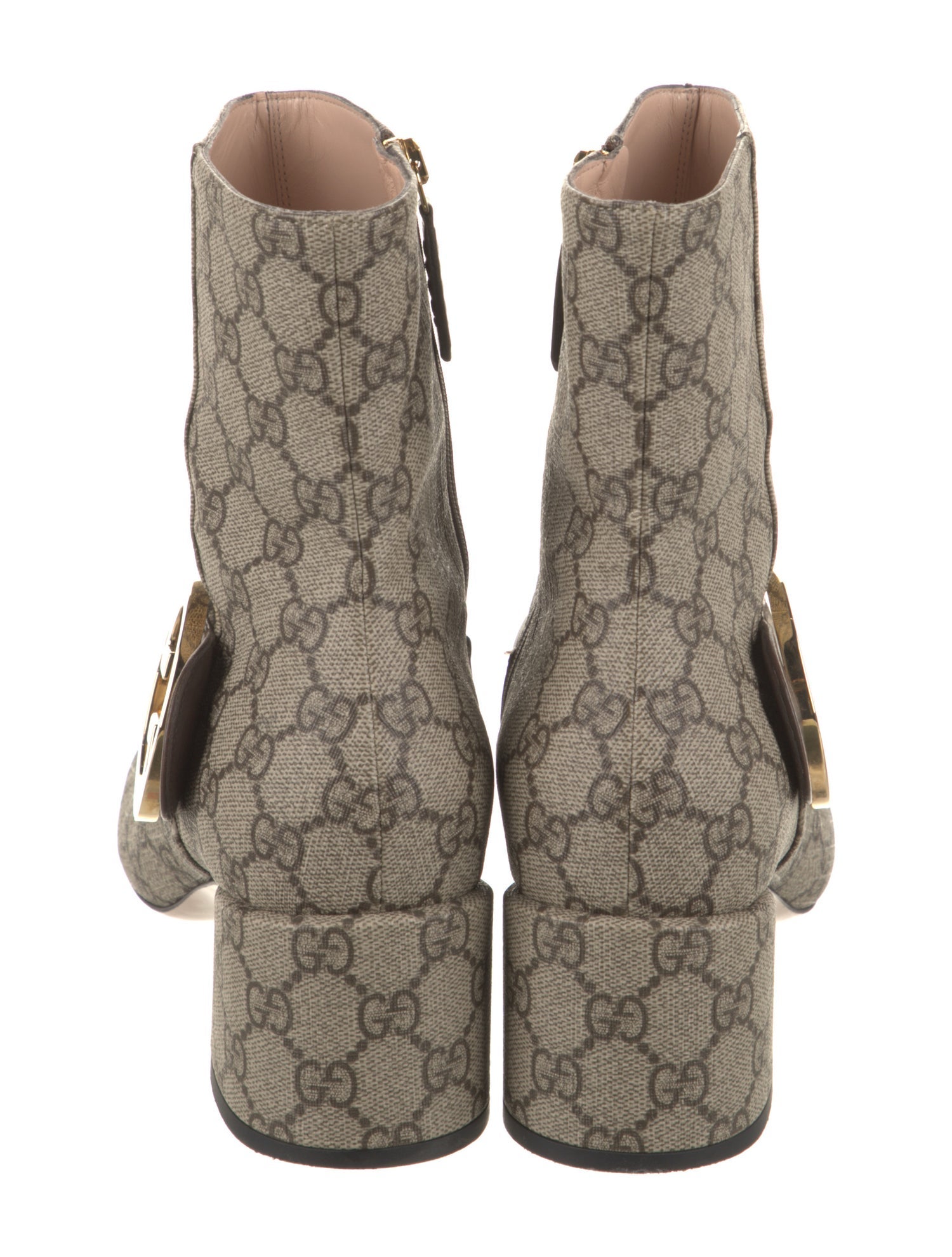 Gucci GG Supreme Leather Trim Embellishment Boots
